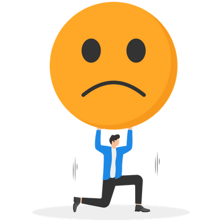 Businessman feeling burden  Illustration