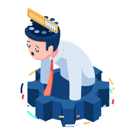 Businessman Feeling Exhausted  Illustration