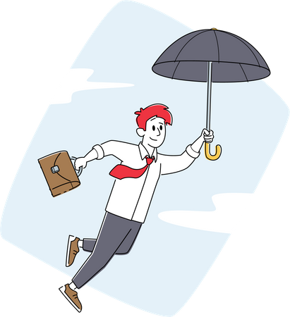 Businessman feeling happy by business insurance Illustration