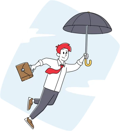 Businessman feeling happy by business insurance Illustration