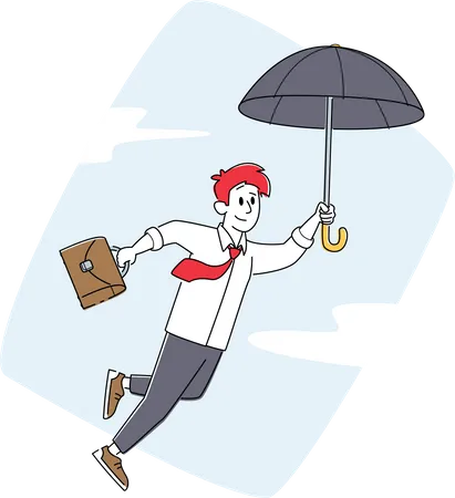 Businessman feeling happy by business insurance  Illustration