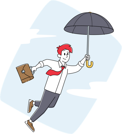 Businessman feeling happy by business insurance  Illustration
