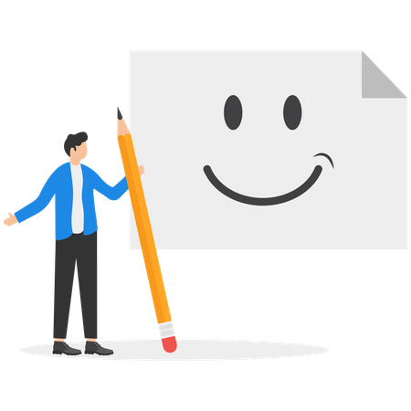 Businessman feeling happy  Illustration