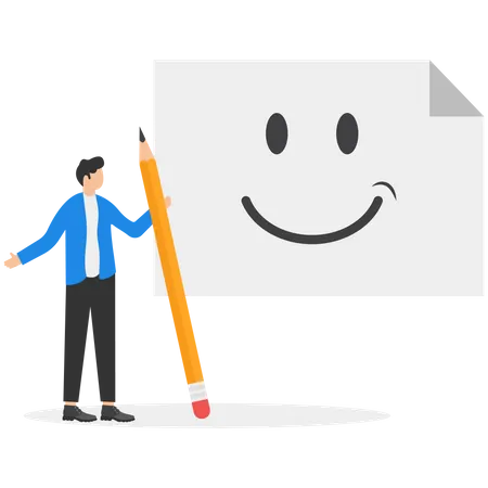 Businessman feeling happy  Illustration