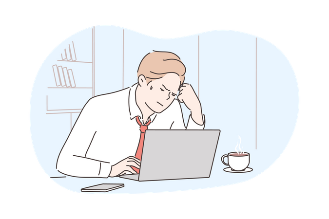 Businessman feeling stressed  Illustration