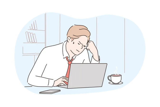 Businessman feeling stressed  Illustration