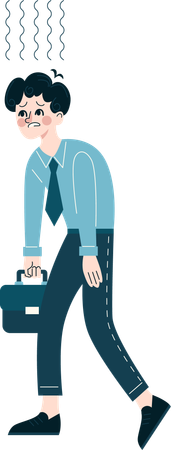 Businessman feelings tired  Illustration