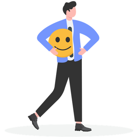 Businessman feels happy  Illustration