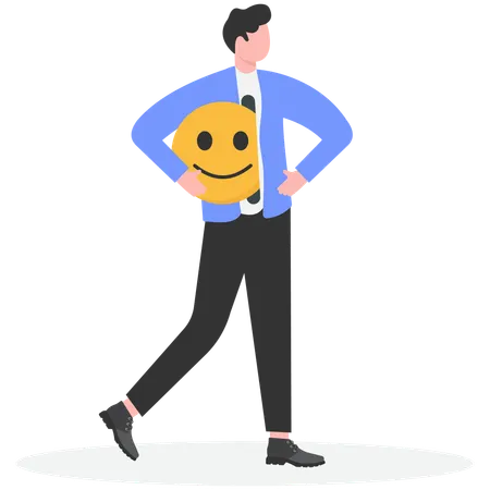 Businessman feels happy  Illustration