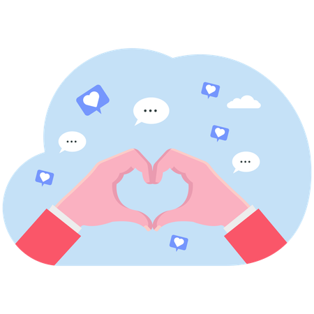 Businessman feels in love  Illustration