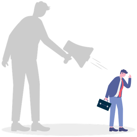 Businessman feels self criticism  Illustration