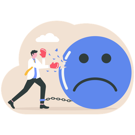 Businessman feels stressed out  Illustration