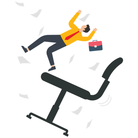 Businessman fell from the chair  Illustration