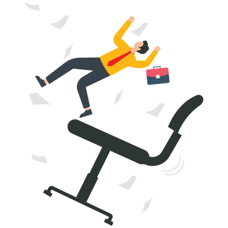 Businessman fell from the chair  イラスト