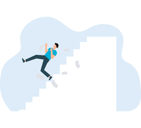 Businessman fell off the stairs  Illustration