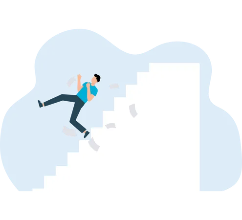 Businessman fell off the stairs  Illustration