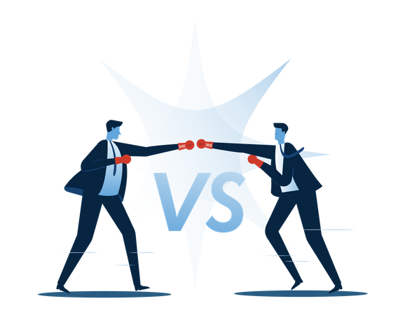 Businessman fighting each other Illustration
