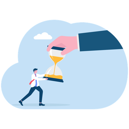 Businessman fighting for time  Illustration