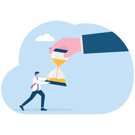 Businessman fighting for time  Illustration