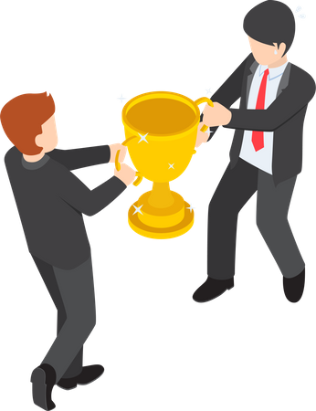 Businessman fighting for trophy  Illustration