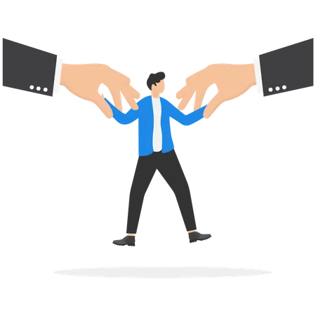 Businessman Pulled By Two Hands Fighting Over An Important Businessman Concept Vector Illustration Illustration