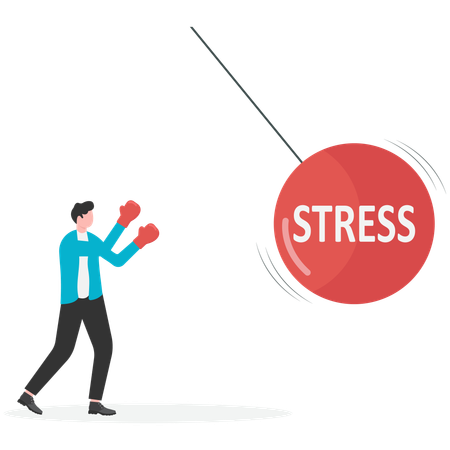 Businessman fighting with stress  Illustration