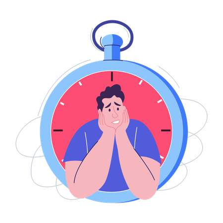 Businessman fights with Anxiety depression  Illustration