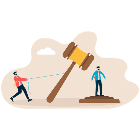 Businessman filing case against employee  Illustration