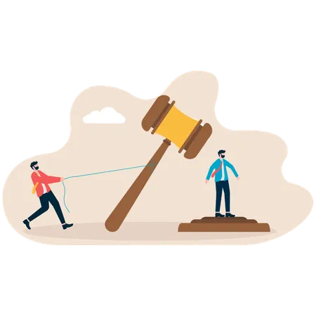 Businessman filing case against employee  Illustration