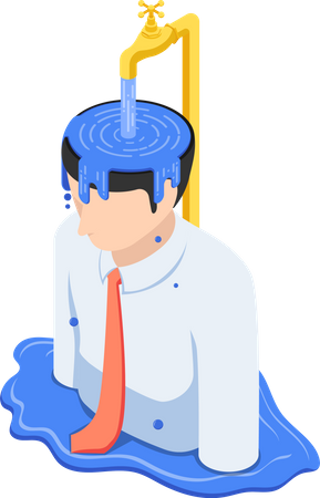 Businessman filled with ego  Illustration