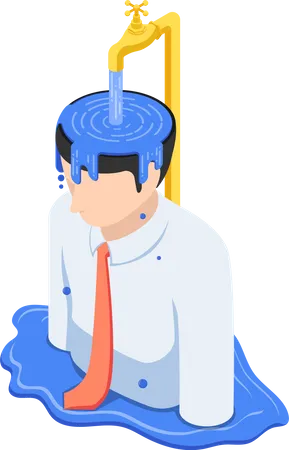 Businessman filled with ego  Illustration