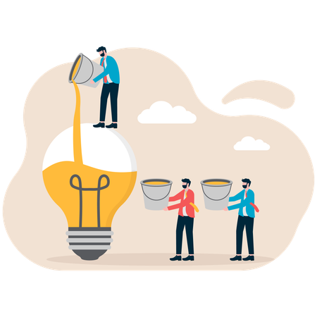 Businessman filling business idea  Illustration