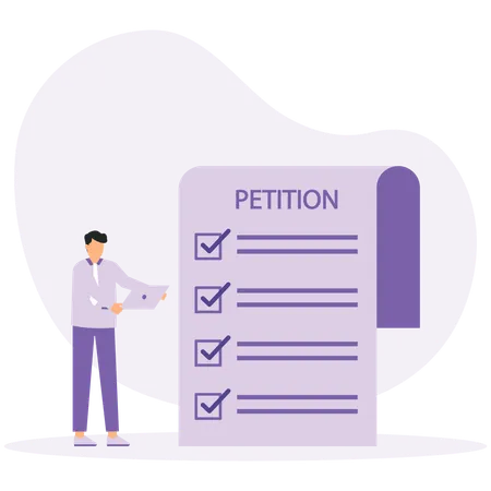 Businessman filling Petition form  Illustration