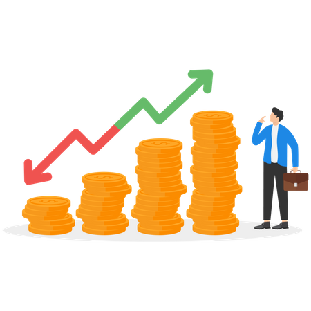 Businessman finances are decreased  イラスト