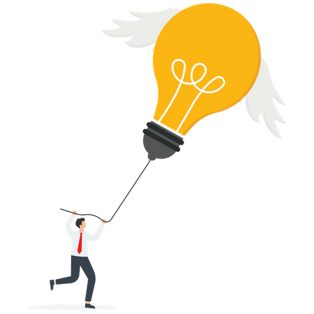 Businessman find an idea to achieve business goals  Illustration