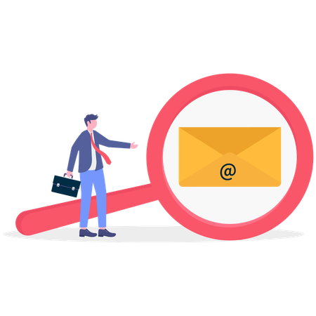 Businessman find business mail  Illustration
