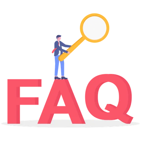 Businessman find faq  Illustration