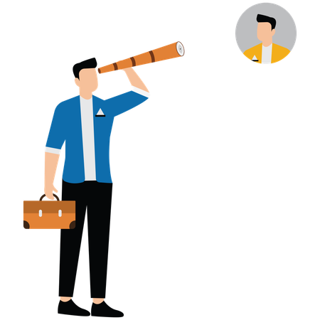 Businessman Find people to fill in job vacancy  Illustration