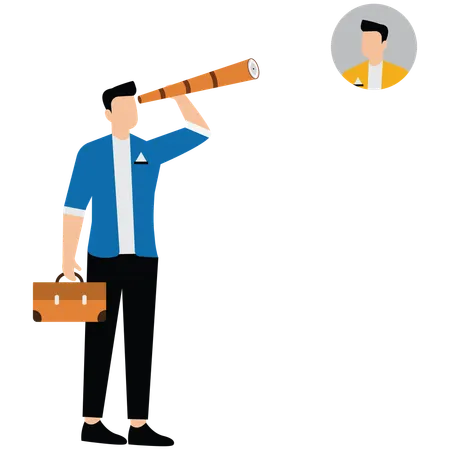 Businessman Find people to fill in job vacancy  Illustration