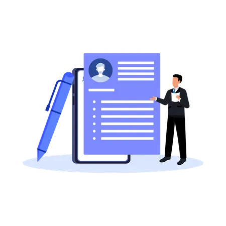 Job Recruitment Flat Illustration In This Design You Can See How Technology Connect To Each Other Each File Comes With A Project In Which You Can Easily Change Colors And More Illustration
