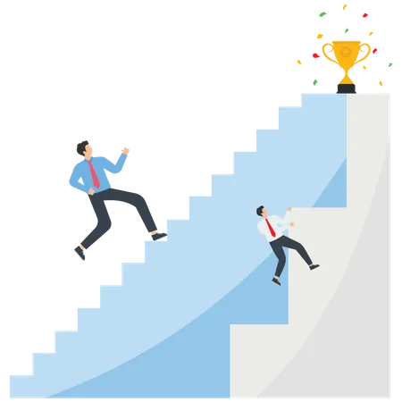 Step To Business Development Ladder Of Success Progress Improvement Or Development Growth Path Career Path Concept Various Motives And Ways Of Business People To Achieve Goals Vector Illustration
