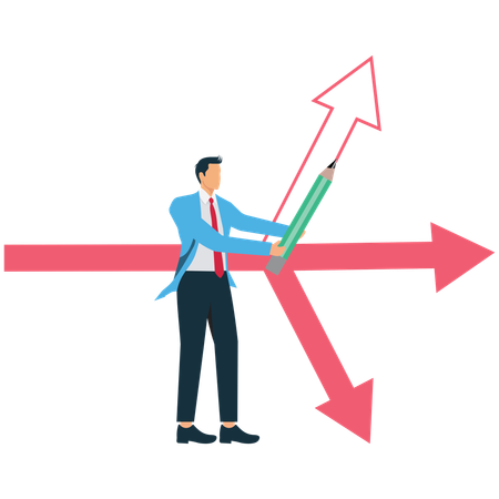 Businessman finding alternative way to progress  Illustration