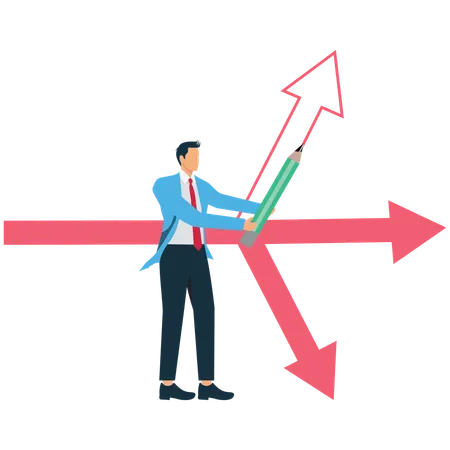 Businessman finding alternative way to progress  Illustration