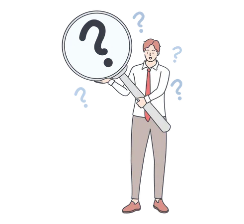 Businessman finding answer  Illustration