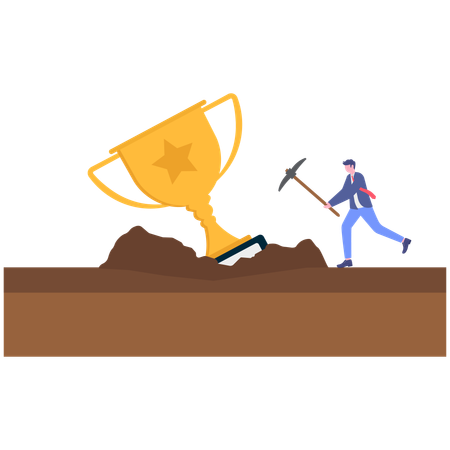 Businessman finding business achievement  Illustration