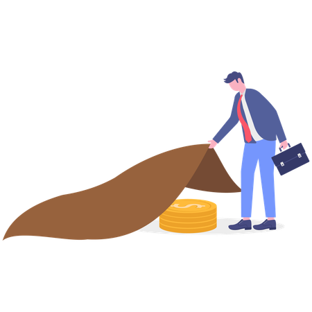 Businessman finding business bargain stock  Illustration