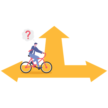 Businessman finding business career path  Illustration