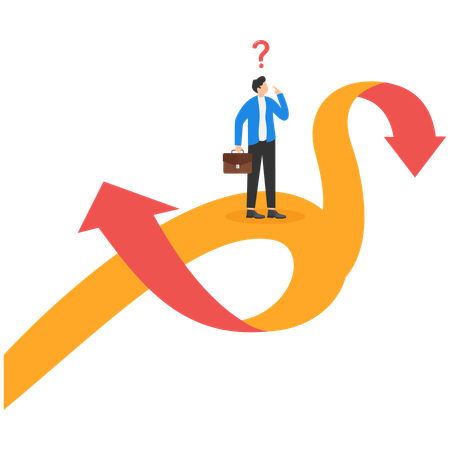 Businessman finding business direction  Illustration