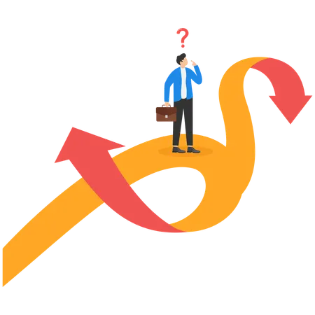 Businessman finding business direction  Illustration