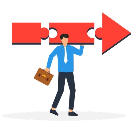 Businessman finding business direction  Illustration